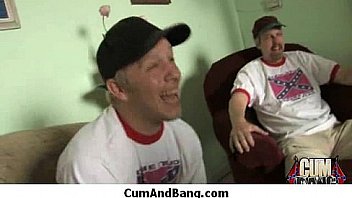 Nice ebony fucked by several white guys in all holes 16