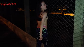 Vagninho e holy rubi hot skinny girl pissing and showing off showing her beautiful ass in a public park