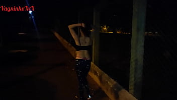 Vagninho e holy rubi hot skinny girl pissing and showing off showing her beautiful ass in a public park
