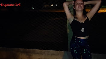 Vagninho e holy rubi hot skinny girl pissing and showing off showing her beautiful ass in a public park