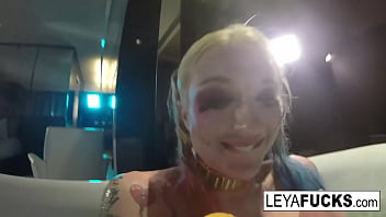 Blonde babe fucks herself