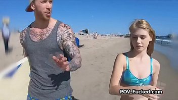 Picking up hot teen on the beach