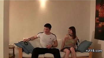 Teen lucy in bondage is teased by horny guy