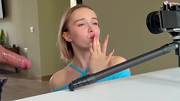 Backstage sloppy deep throat close up with drenched in spit