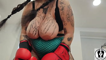 Hot boxing personal training chubby girl