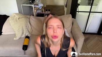 Blonde babe riding me in my office