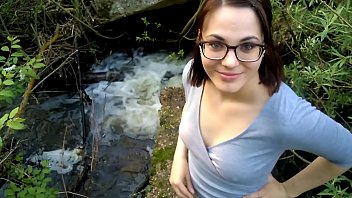 Sucking cock on a waterfall