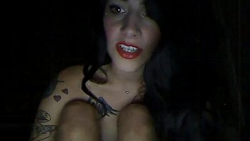 Brunette fucking with a dildo