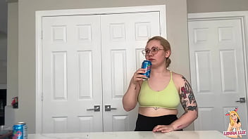 Two friends eat and belch