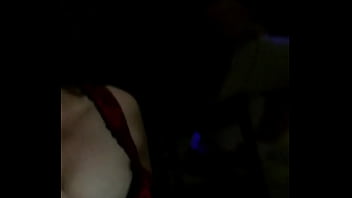 Bitch in dress with huge tits