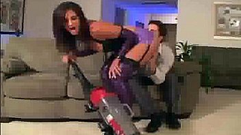 Maid fucking in latex lingerie and high heels