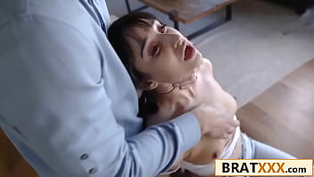 Tiny teen tried to spy ended up riding him hard for forgiveness