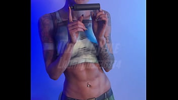 Charlotte rose lara croft body paint cosplay solo wank