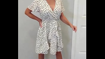 White dress with black heels try on haul