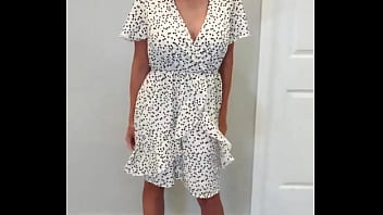 White dress with black heels try on haul