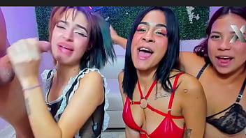 All the girls go headfirst into this boy's cock rough throat