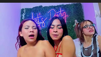 All the girls go headfirst into this boy's cock rough throat