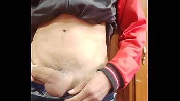 I was almost caught masturbating my cock in the living room