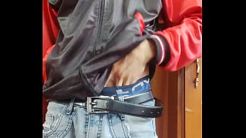 I was almost caught masturbating my cock in the living room