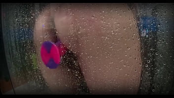 Spied on my chubby roomate trying her new toy in the shower almost dropped my phone trying to not get caught