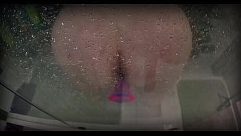 Spied on my chubby roomate trying her new toy in the shower almost dropped my phone trying to not get caught
