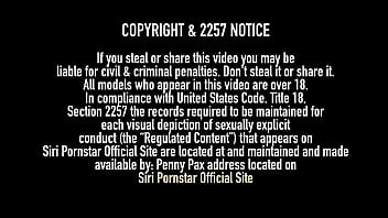 Siri plays with her natural boobs & sweet pussy slit on bed