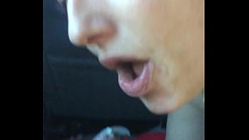 White lady sucking bbc in back seat 813