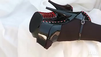 The lady's kinky footwear
