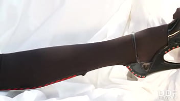 The lady's kinky footwear