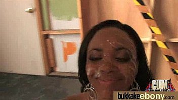 Gorgeous ebony lady sucks white dicks and gangbang fucking 21