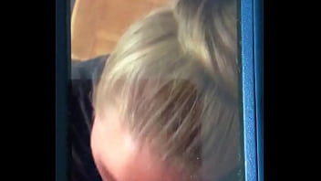 Wife takes my load on her chin