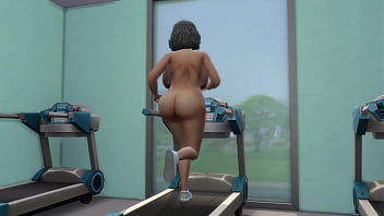 Thick gilf running on treadmill