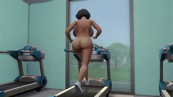 Thick gilf running on treadmill