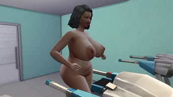 Thick gilf running on treadmill