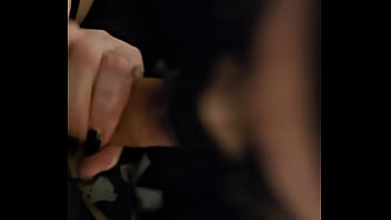 Goth slut sucks and swallows cum sensual upclose blowjob
