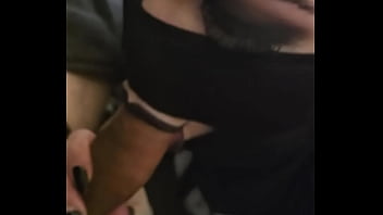 Goth slut sucks and swallows cum sensual upclose blowjob