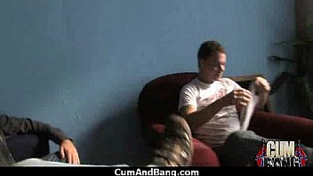 Busty ebony whore gangbanged and covered in cum 26