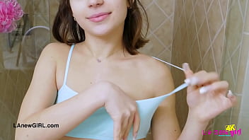 Sun kissed & serene model enjoys a sensual bath