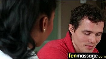 Sexy teen babe sucks and fucks at the massage table 14