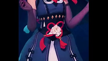 Qiqi sways to the beat with an unexpectedly charming dance her talismans glowing as if carrying a secret spell the little zombie’s moves are sweeter than you imagin