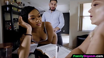 Family man cumloads his stunning step daughter while stuying for college grades Family man cumloads his stunning step daughter while stuying for college grades