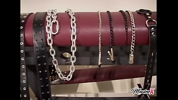 A tied up lady star nine was dildo fuck by scott rhodes & maxine x