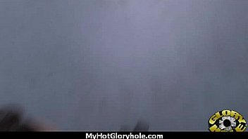 Horny lady enjoys gloryhole cocksucking interracial 22