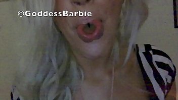 Bimbo goddess teases nerd on skype