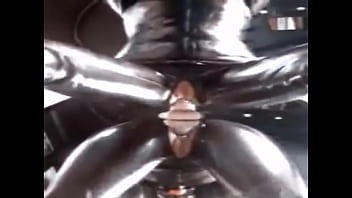 Latex dildo riding