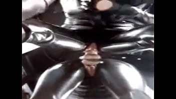 Latex dildo riding