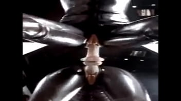 Latex dildo riding