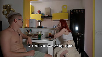 Redhead step mom visits and gets fucked hard