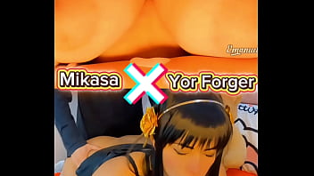 Yor forger x mikasa cosplay which one is the naughtiest one in your opinion