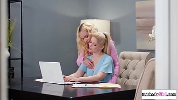 Stepdaughter khloe kingsley is secretly fucking her blonde lesbian stepmom charlotte stokely she keeps her voice down while getting her pussy licked